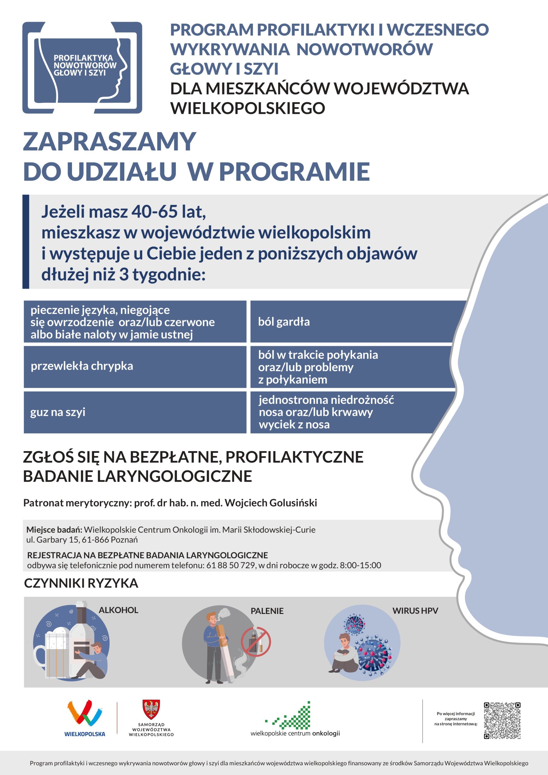 Program profilaktyki i wczesnego wykrywania nowotworów głowy i szyi dla mieszkańców województwa wielkopolskiego