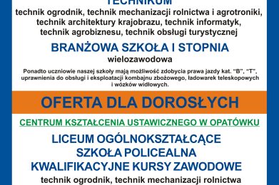 Zespół Szkół im. S. Mikołajczyka w Opatówku – oferta dla młodzieży i dorosłych