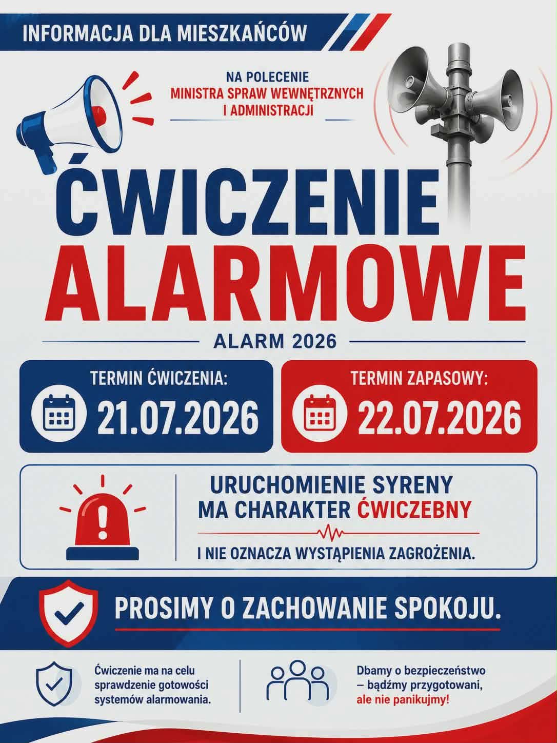 INFORMACJA O ĆWICZENIACH “ALARM 2026”